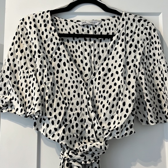 Zara Tied Polka Dot Dress Size M - Picture 8 of 11